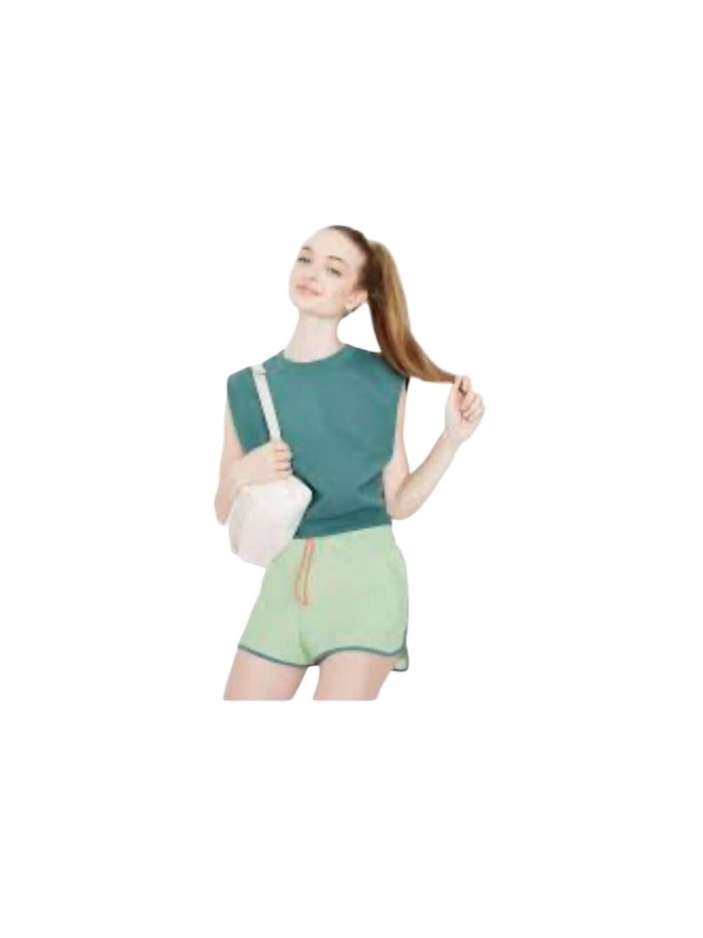 Wild Fable Womens Elastic Waist Drawstring Shorts In Green & Mustard Size L Ligh